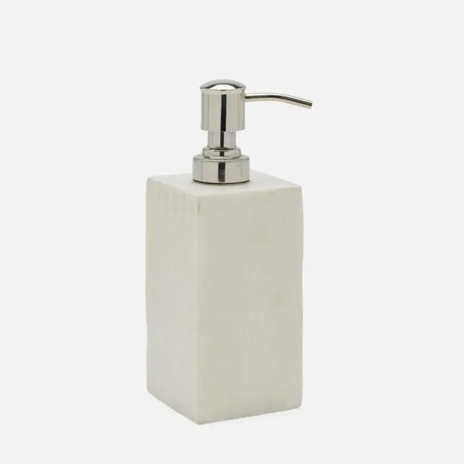 Kuna White Textured Soap Pump 2.5"L x 2.5"W x 5"H