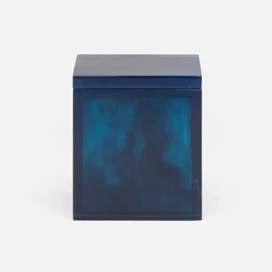 Abiko Dark Teal Canister Square Straight Large Cast Resin