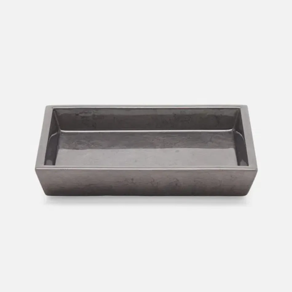 Charlotte Pewter Soap Dish Rectangular Tapered Burl Resin