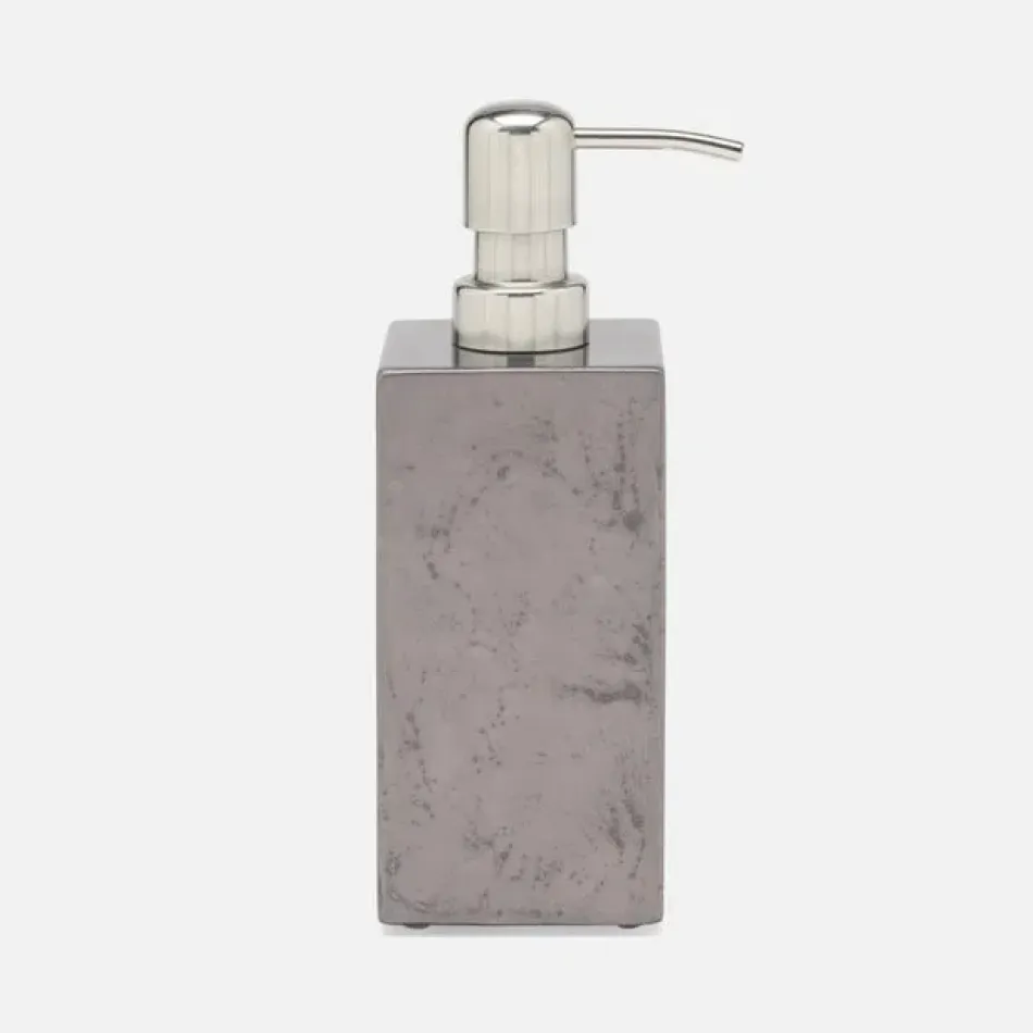 Charlotte Pewter Soap Pump Square Straight Burl Resin