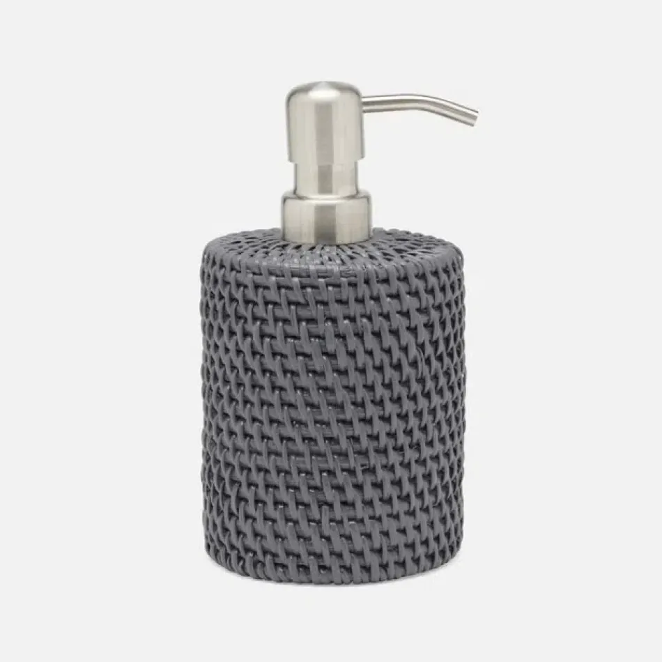 Dalton Dark Gray Soap Pump Round Rattan