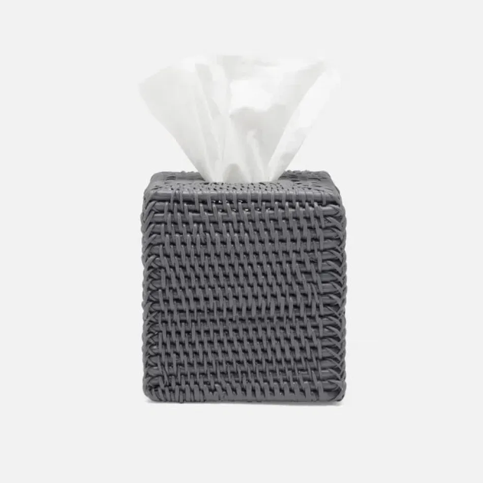 Dalton Dark Gray Tissue Box Square Straight Rattan