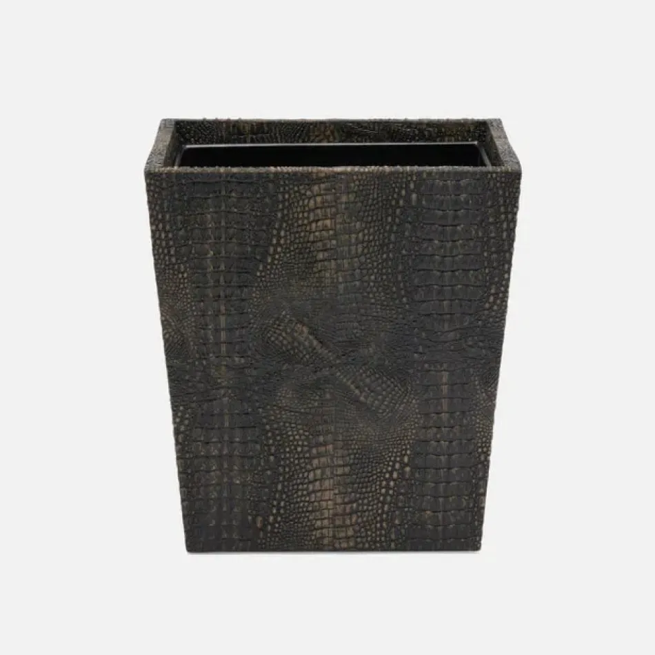 Hawen Dark Mushroom Wastebasket Rectangular: 10"L x 8"W x 11"H