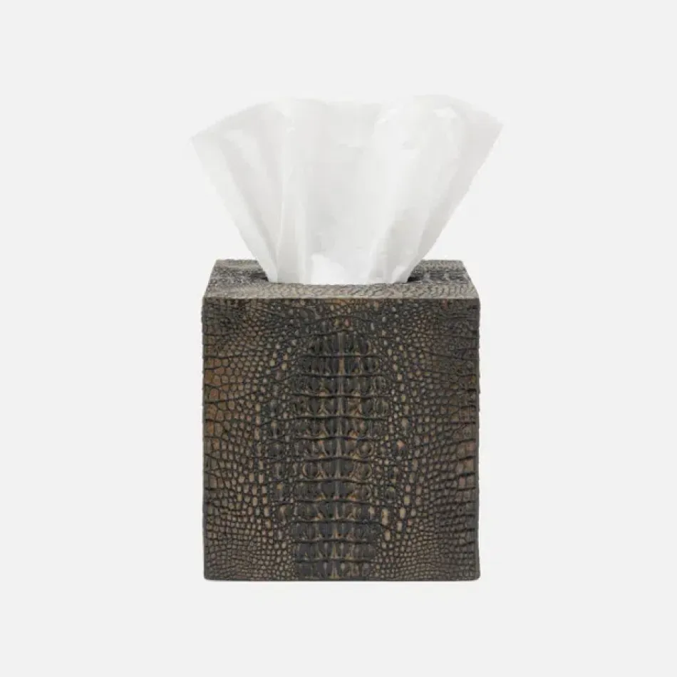 Hawen Dark Mushroom Tissue Box 5.5"L x 5.5"W x 6"H