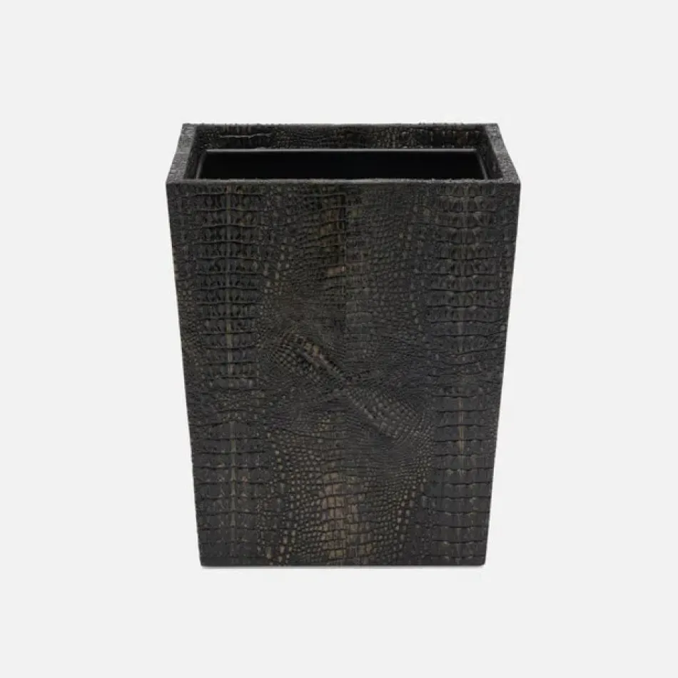 Hawen Dark Mushroom Wastebasket Square: 9"L x 9"W x 11"H