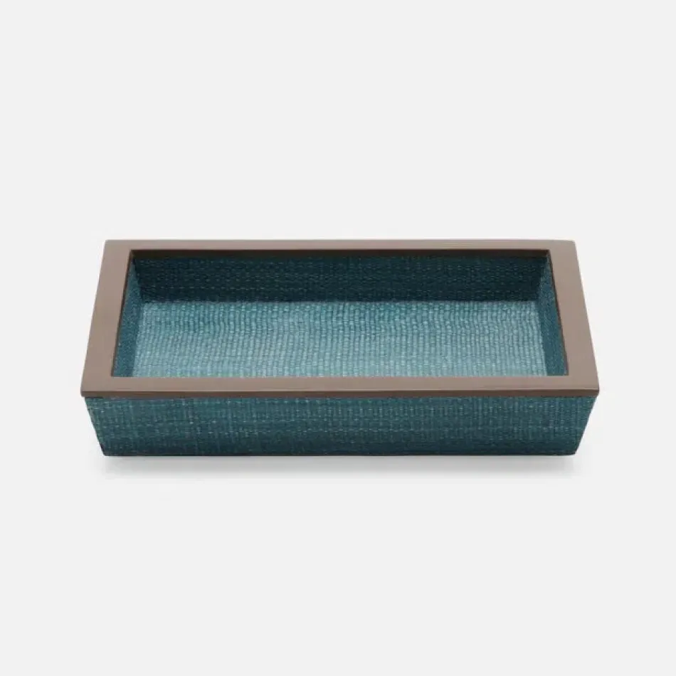 Maranello Teal/Brown Soap Dish Rectangular Tapered Abaca/Resin