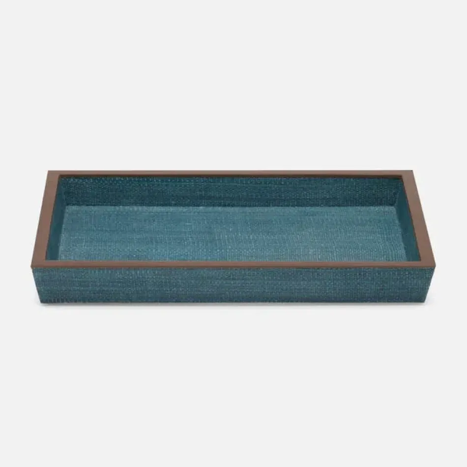 Maranello Teal/Brown Tray Rectangular Tapered Medium Abaca/Resin