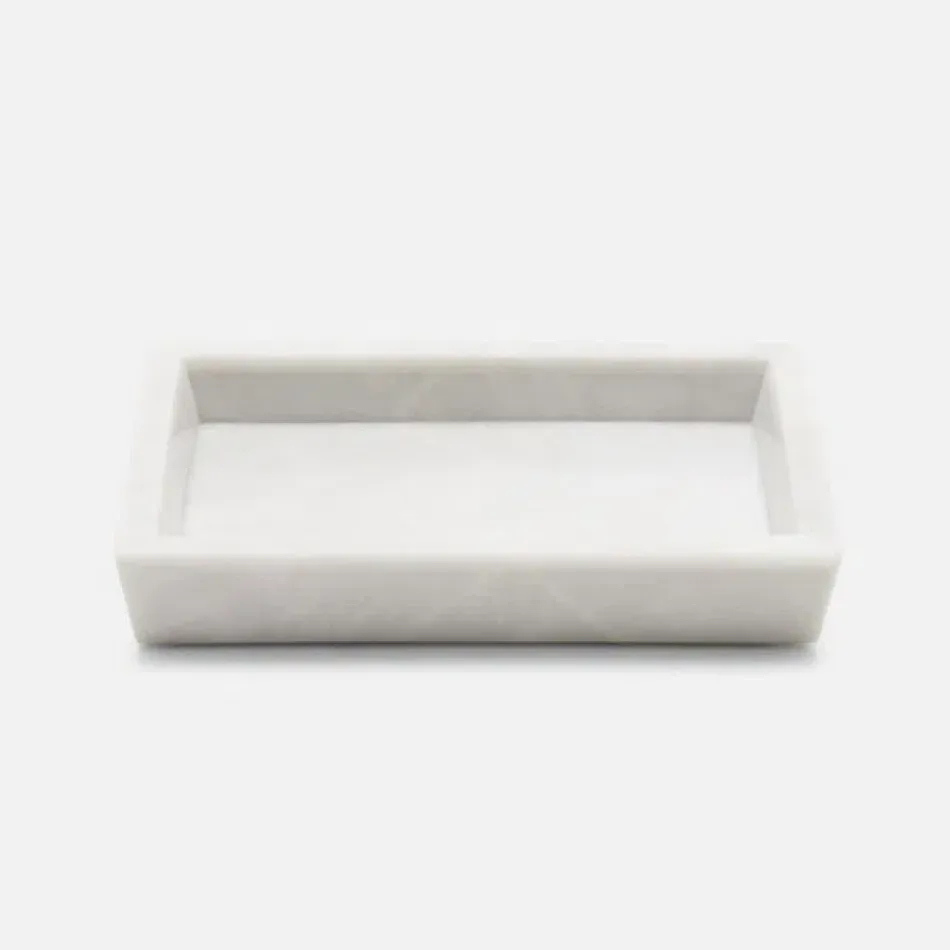 Milan White Soap Dish Rectangular Tapered Romblon Stone