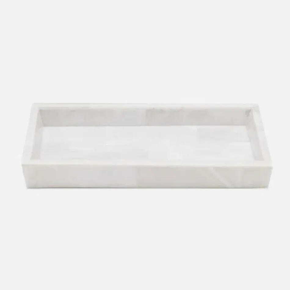 Milan White Tray Rectangular Tapered Medium Romblon Stone