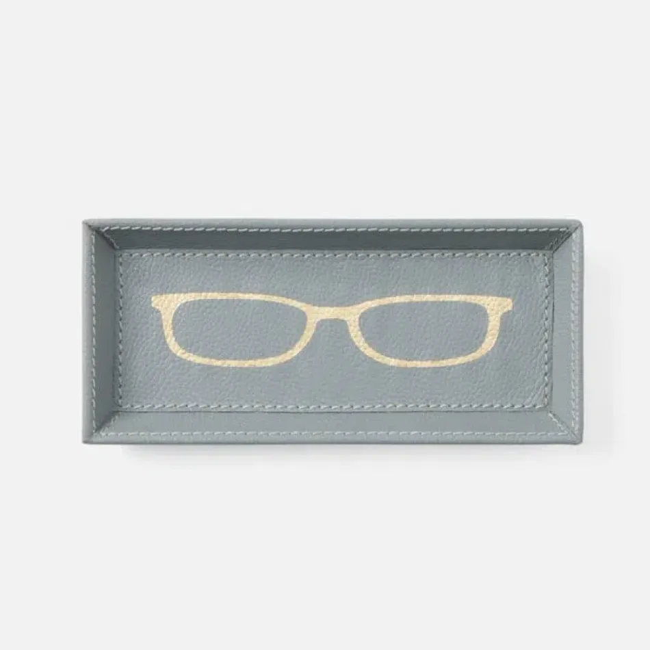 Decorah Dark Gray Eyeglass Holder Glasses Full-Grain Leather Pack/2