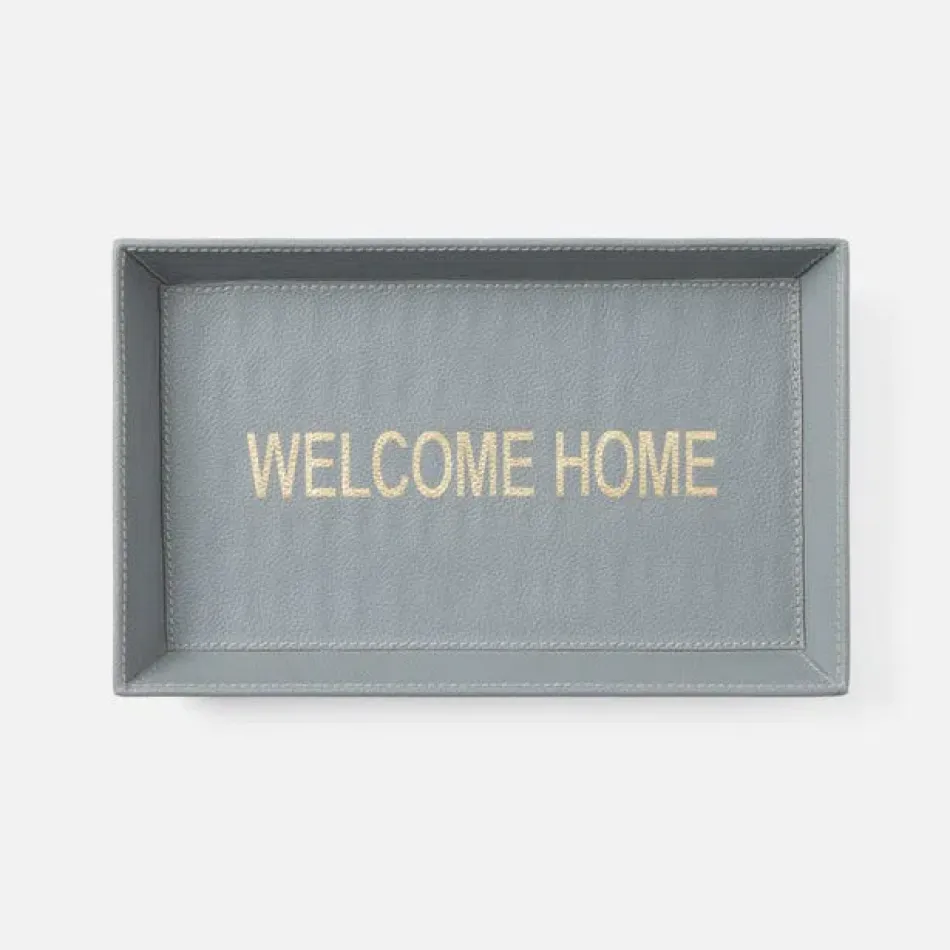 Decorah Dark Gray Desk Tray Welcome Home Large Full-Grain Leather Pack/2