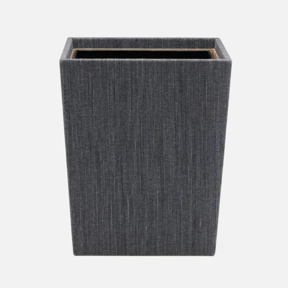 Galway Slate Blue Wastebasket Rectangular Tapered Cotton Jute