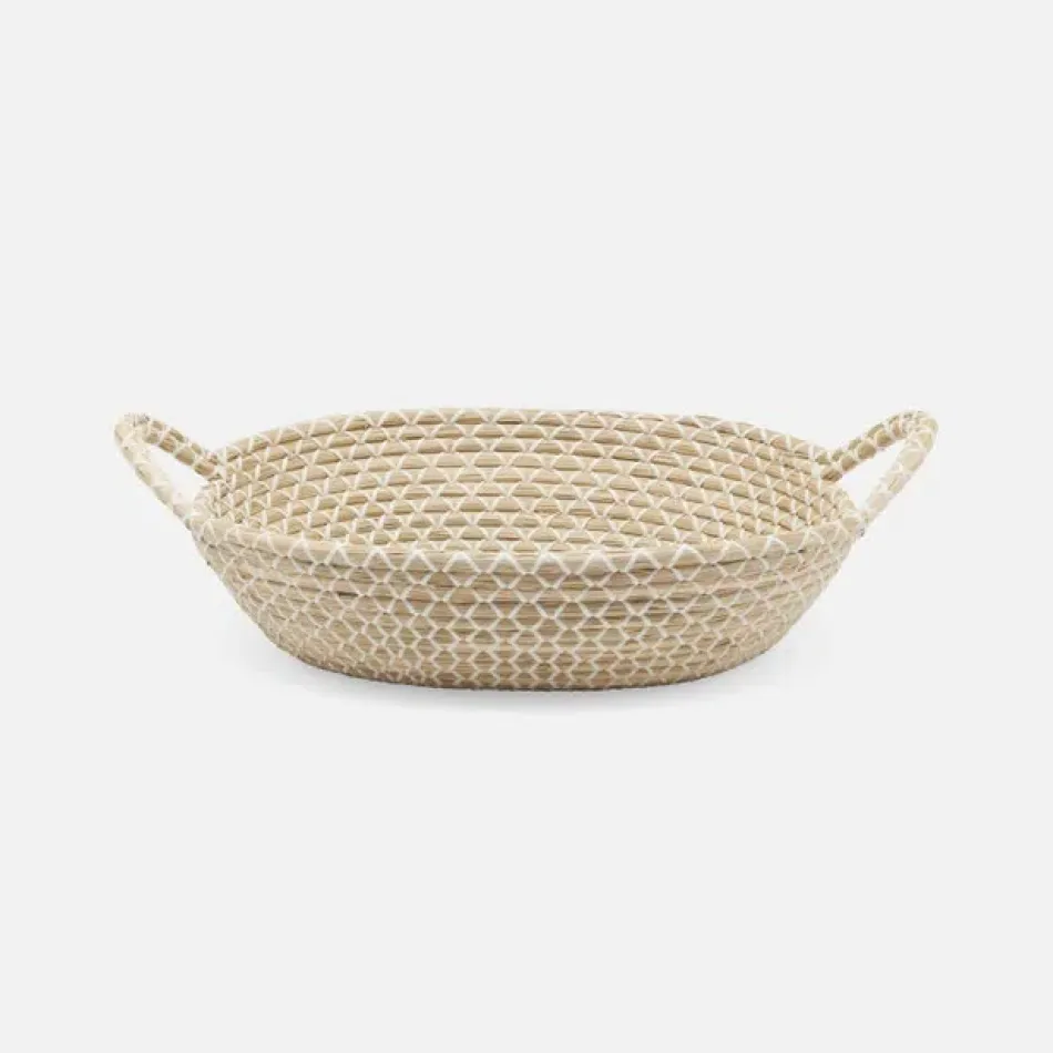 Kendari Natural/White Storage Baskets Seagrass Pack/2