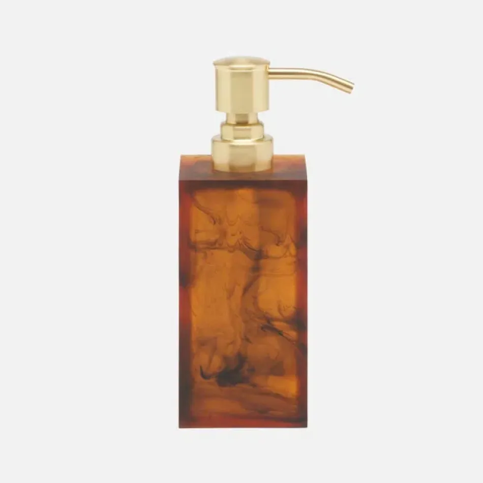 Tavira Amber/Black Soap Pump Square Straight Swirled Resin