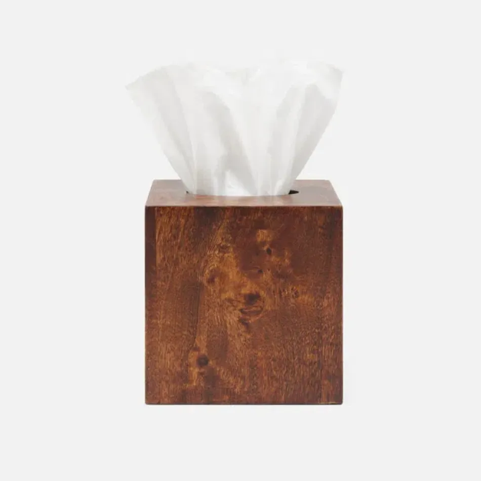 Bern Dark Honey Tissue Box Square Straight Mappa Burl