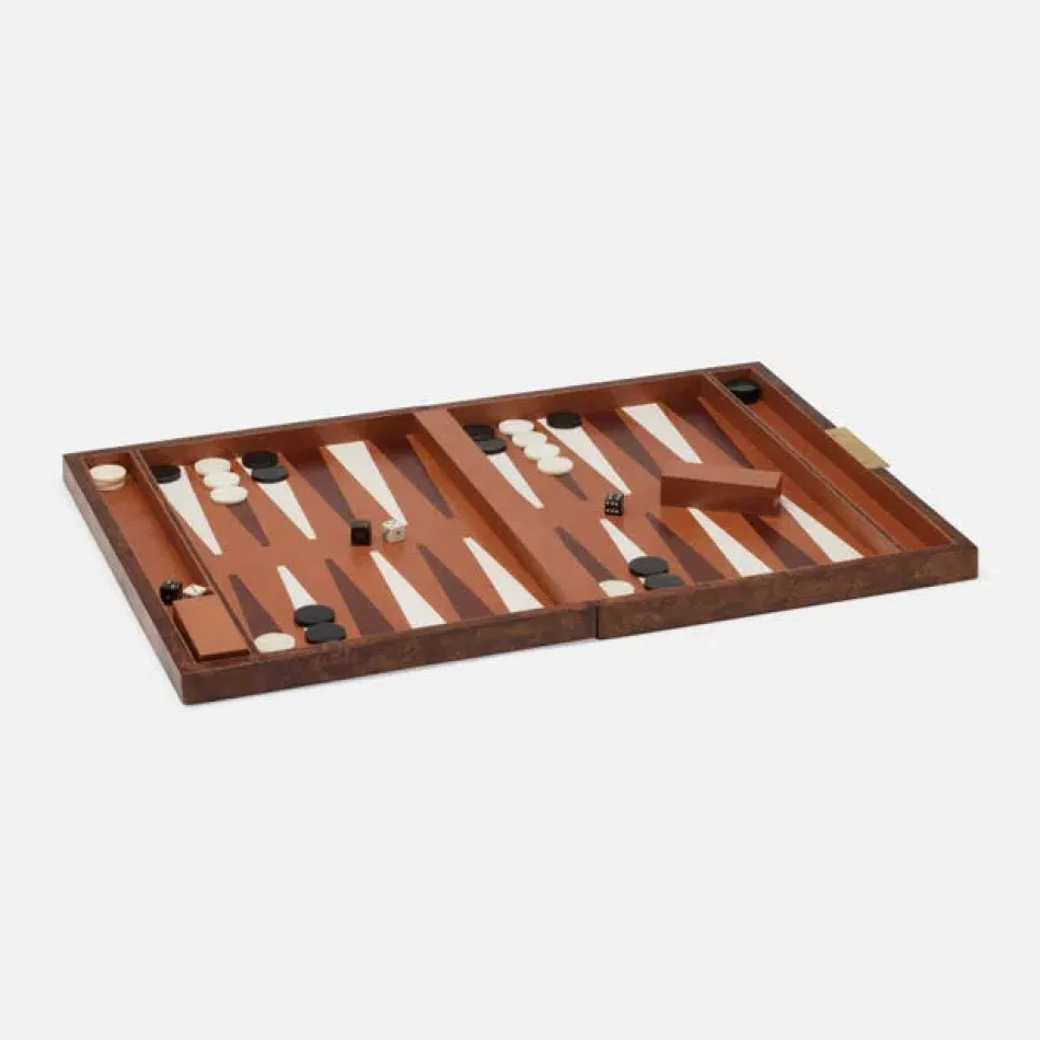Windsor Dark Honey Backgammon Game Set Small Mappa Burl