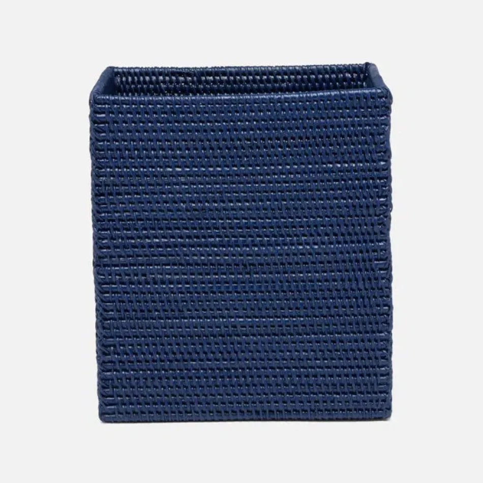 Dalton Navy Wastebasket Rectangular Tapered Rattan