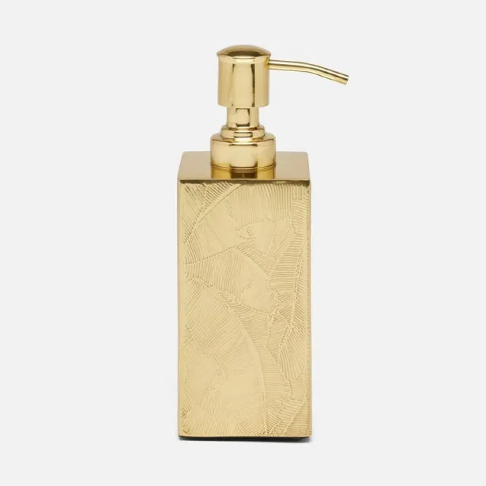 Mancora Shiny Brass Soap Pump 2.5"L x 2.5"W x 7"H