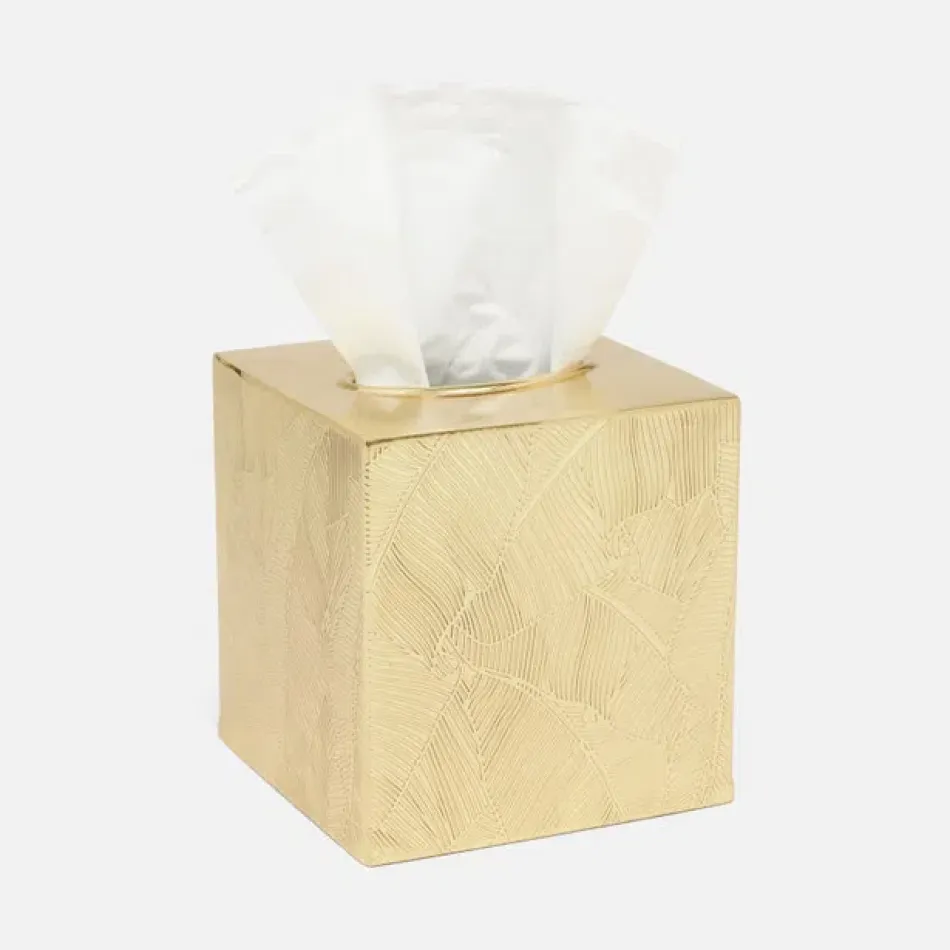 Mancora Shiny Brass Tissue Box 5.5"L x 5.5"W x 6"H