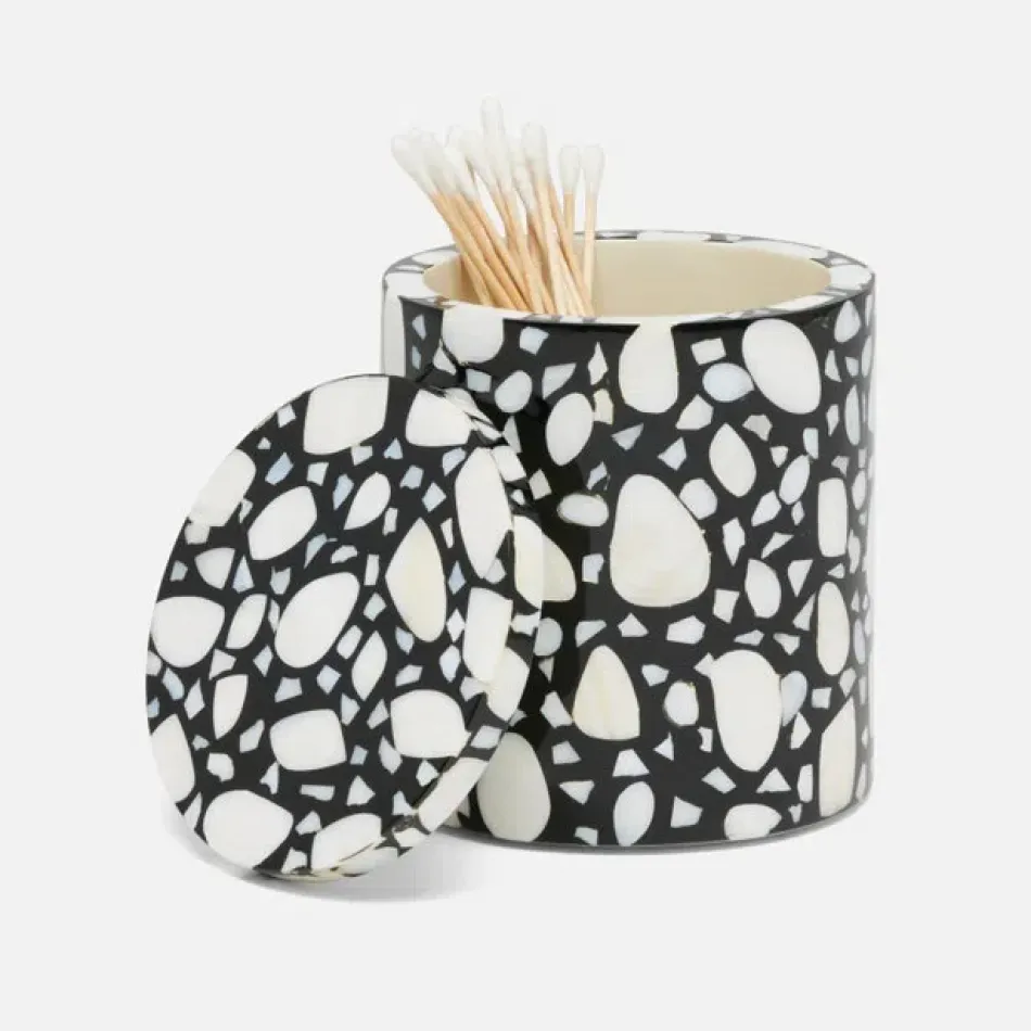 Remini Black/White Canister Round Resin/Shell