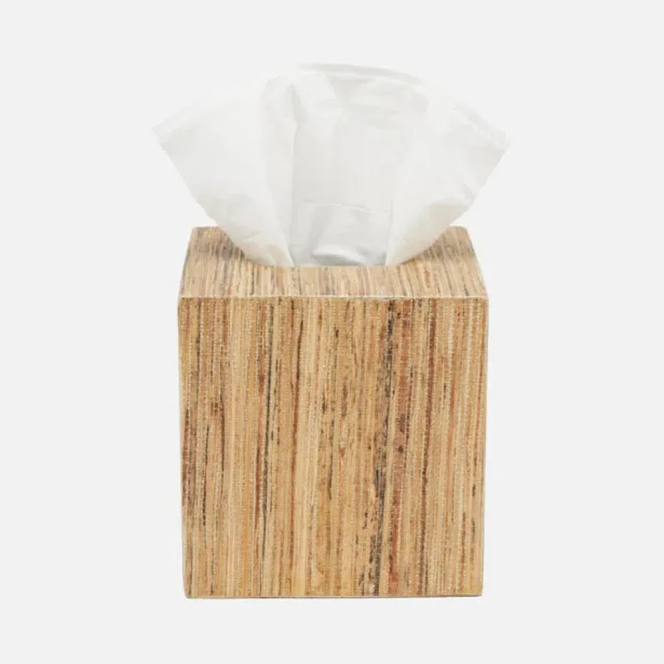 Sumter Natural Tissue Box Square Straight Hemp