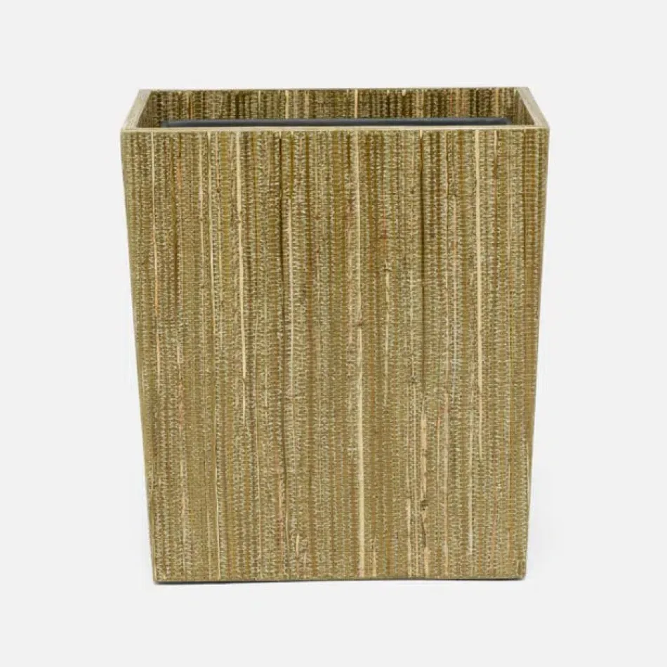 Sumter Olive Wastebasket Rectangular Tapered Hemp