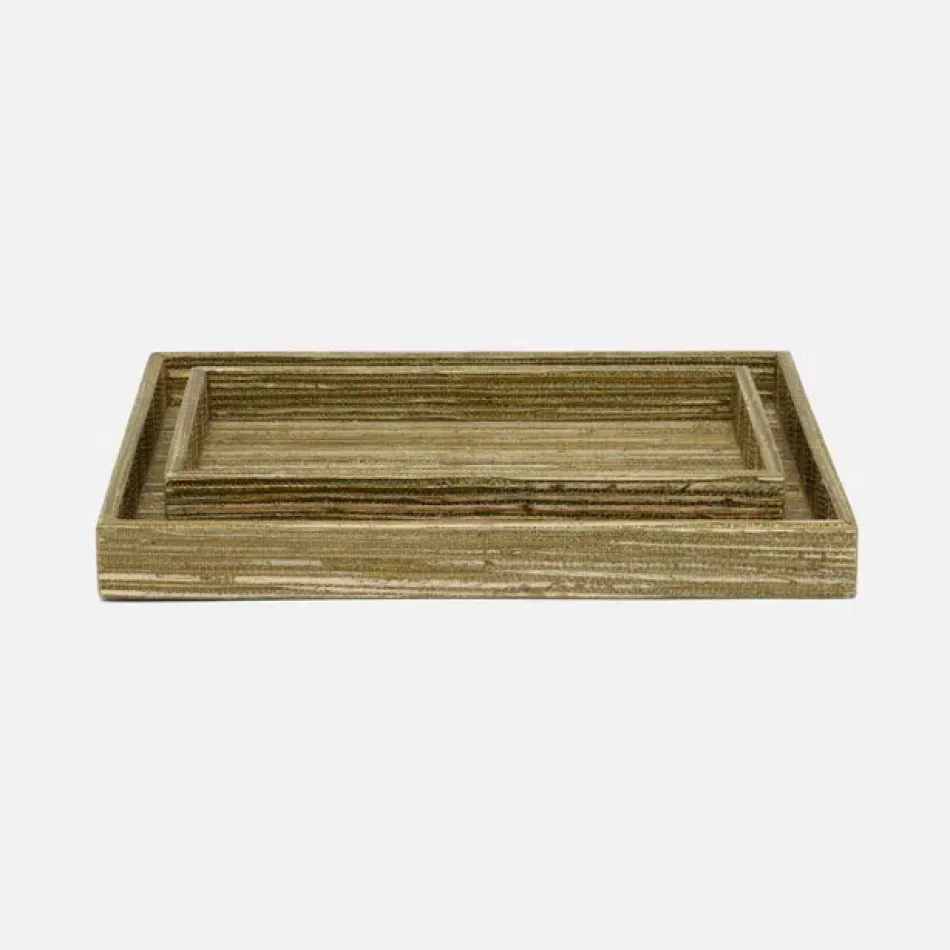 Sumter Olive Bath Trays Small: 10.5"L x 6"W x 1"H, Large: 12.5"L x 9.5"W x 1"H, Set of 2