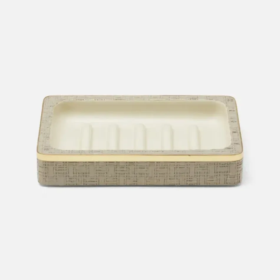 Veria Desert Taupe/Gold Soap Dish 4"L x 6"W x 1"H