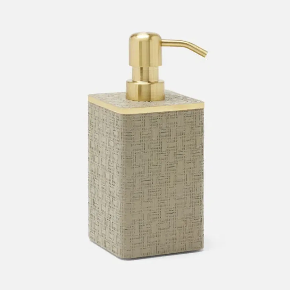 Veria Desert Taupe/Gold Soap Pump 3"L x 3"W x 7.5"H