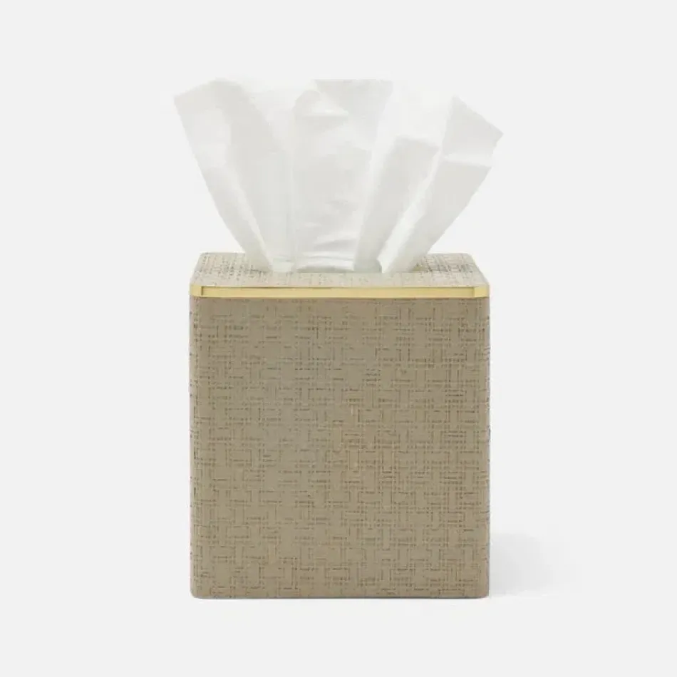Veria Desert Taupe/Gold Tissue Box 5.5"L x 5.5"W x 5.5"H