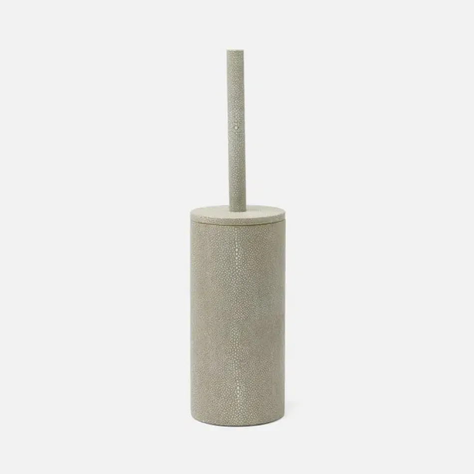 Manchester Sand Toilet Brush Holder Round Realistic Faux Shagreen