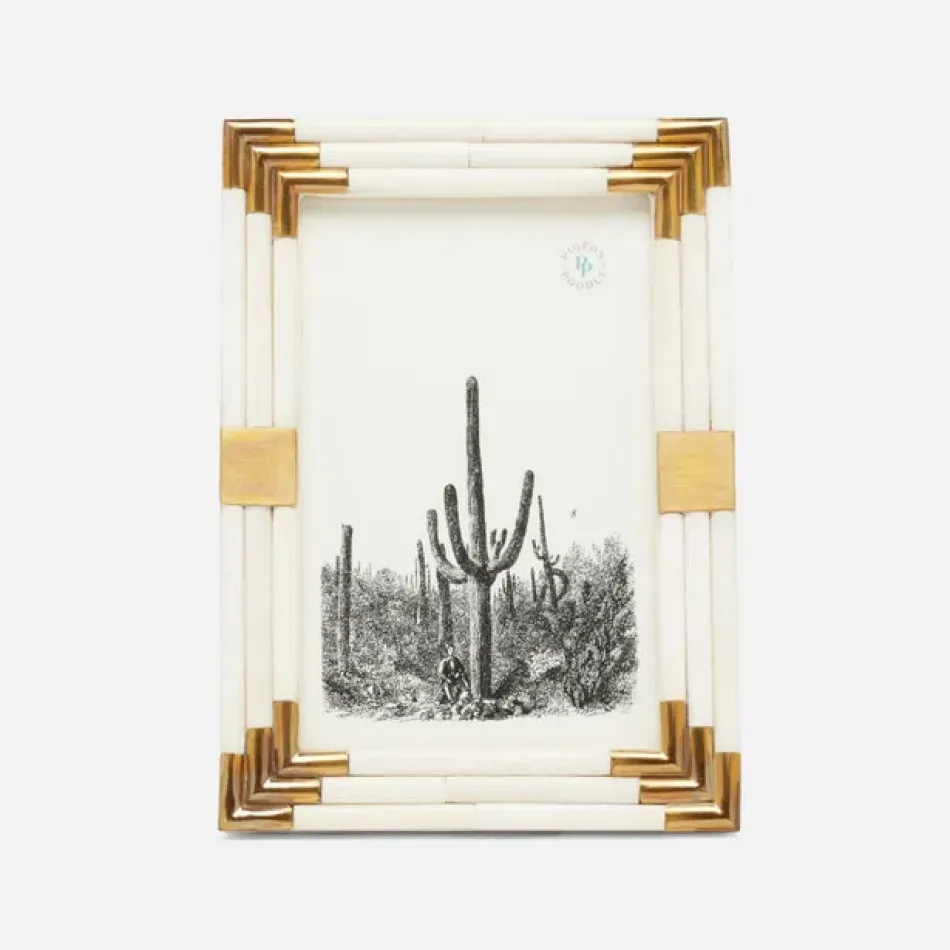 Sofia Natural/Gold Frame 4"L x 6"H