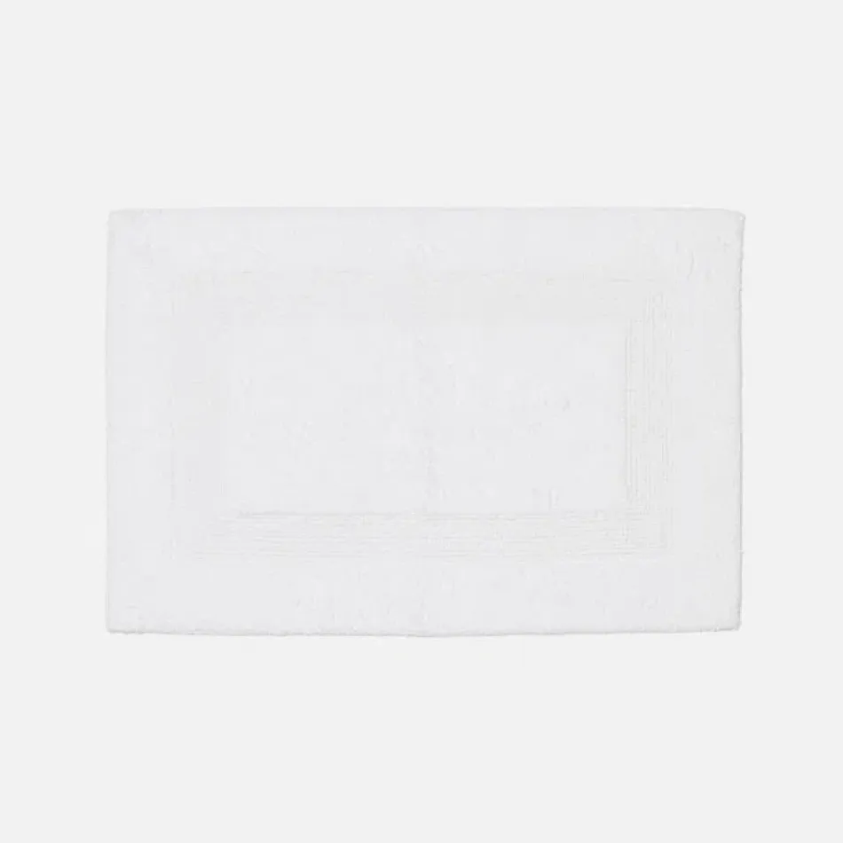 Mason White Bath Mat with Border