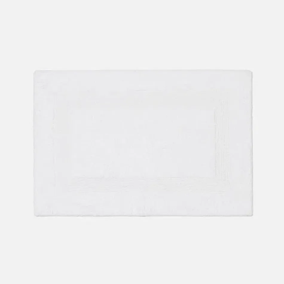 Mason White Bath Mat W/ Border 32"X22" Cotton