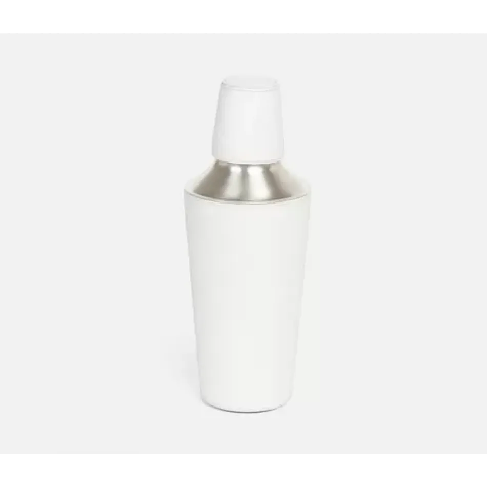 Brisbane Bright White Cocktail Shaker Marine Leather