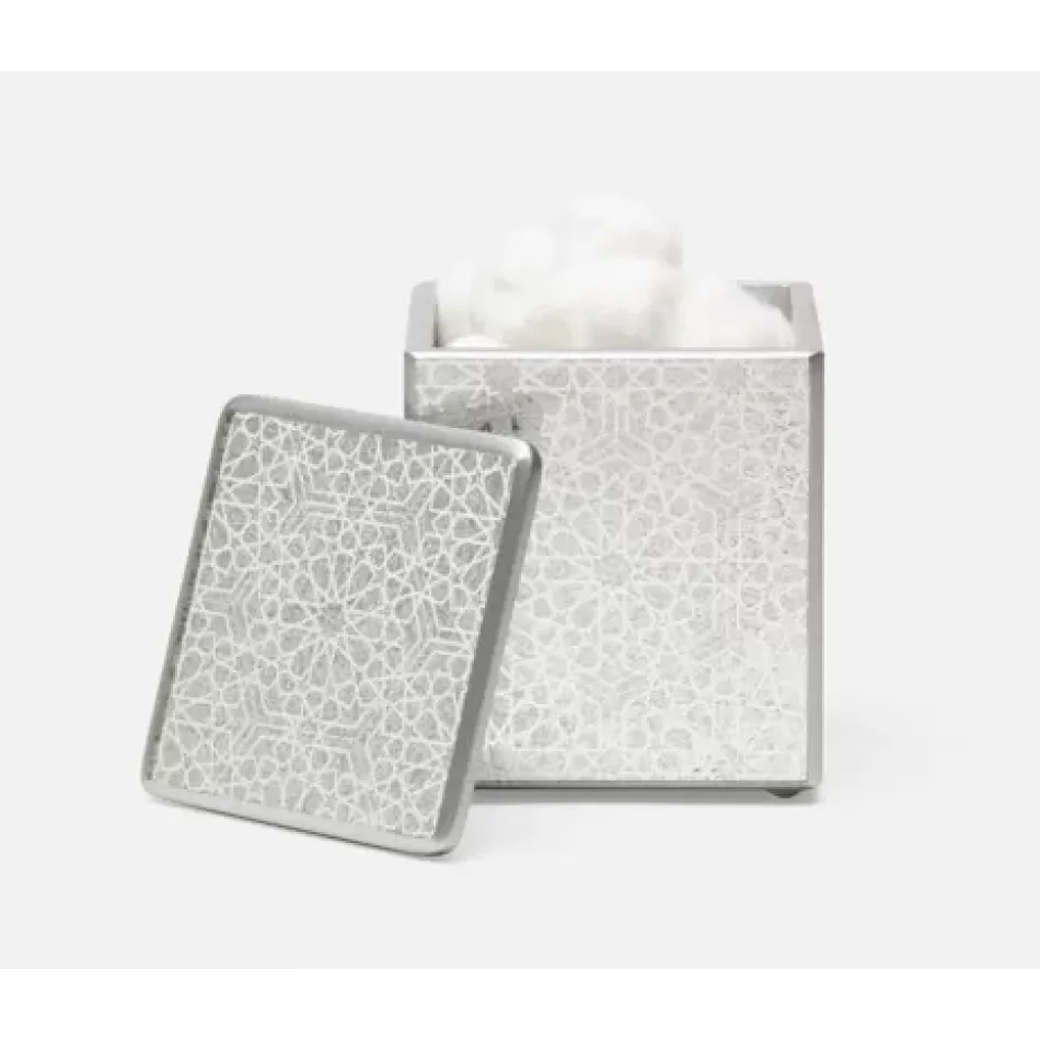 Caro Silver Medallion Bath Canister 4"L x 4"W x 5"H