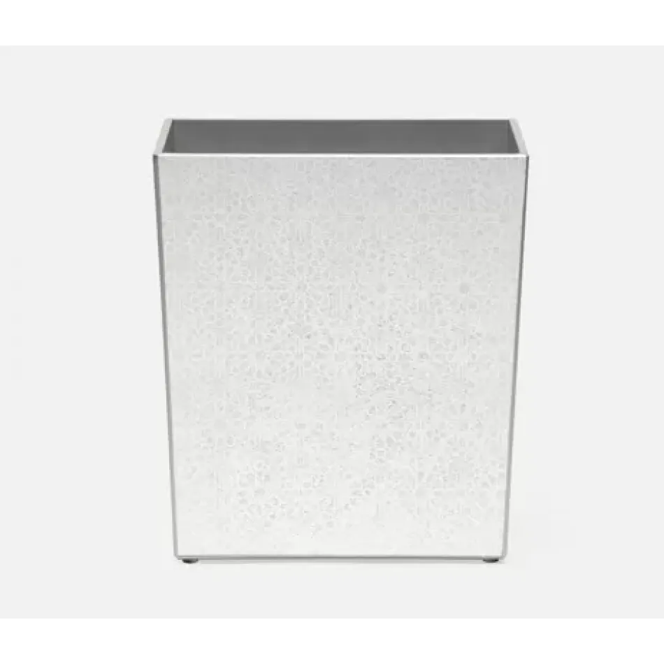 Caro Silver Medallion Wastebasket Rectangular Tapered Painted Mirror