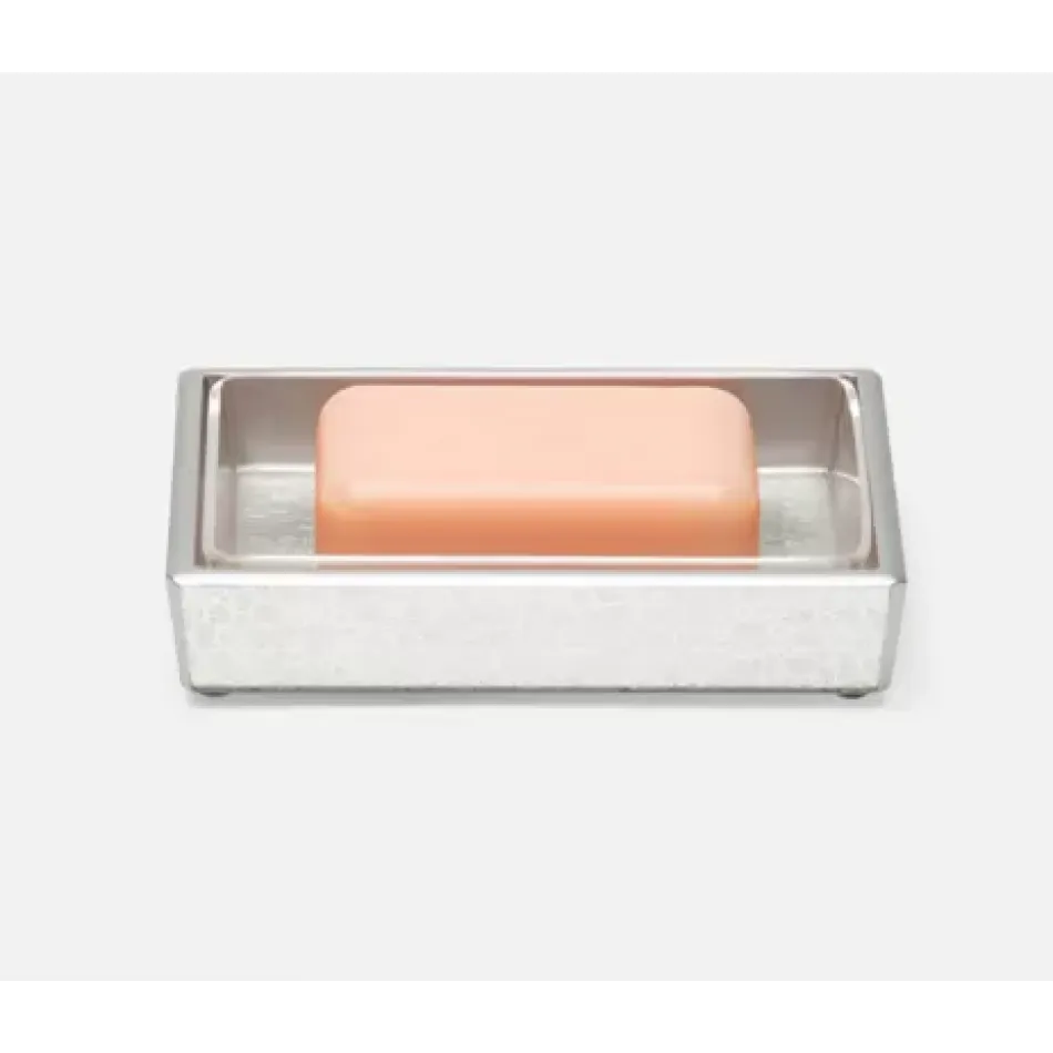 Caro Silver Medallion Soap Dish With Liner Rectangular Straight Painted Mirror