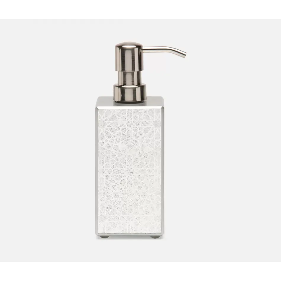Caro Silver Medallion Soap Pump 3"L x 3"W x 7.5"H