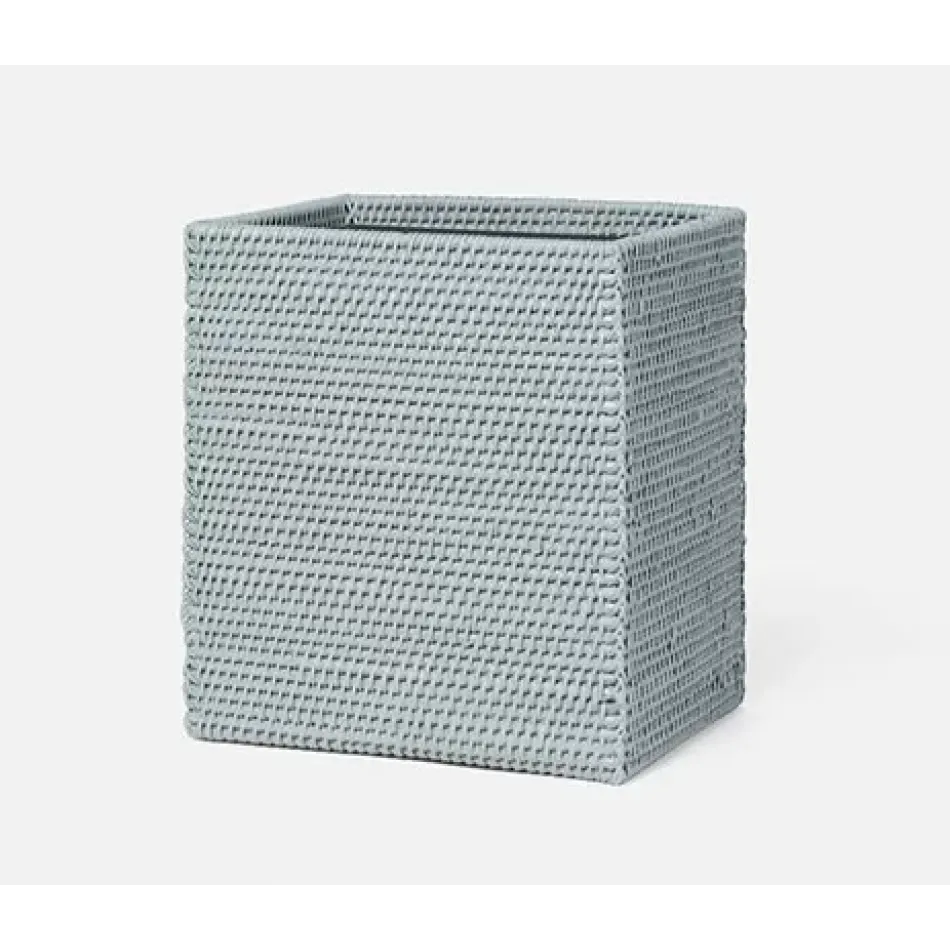 Dalton Light Gray Wastebasket Rectangular Tapered Rattan