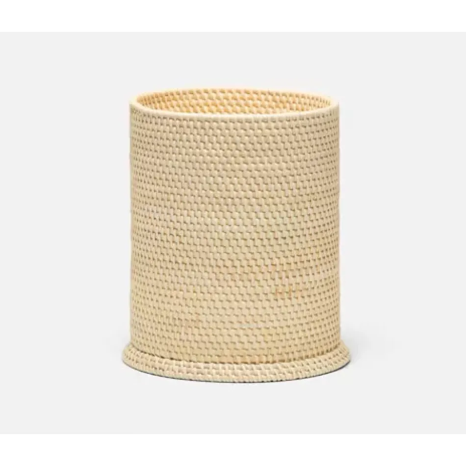 Dalton Cream Wastebasket Round Rattan