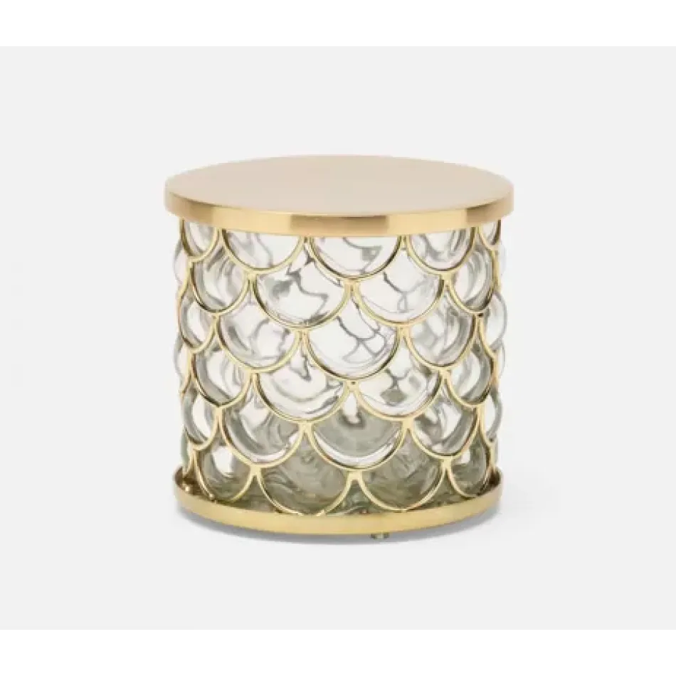 Gila Clear/Brushed Gold Canister Large Round Glass/Brass