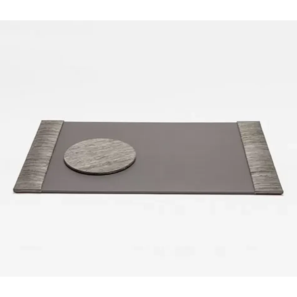 Napali Dark Gray Desk Blotter Set Desk Blotter: 30"L x 18"W, Round Mouse Pad: 9"D