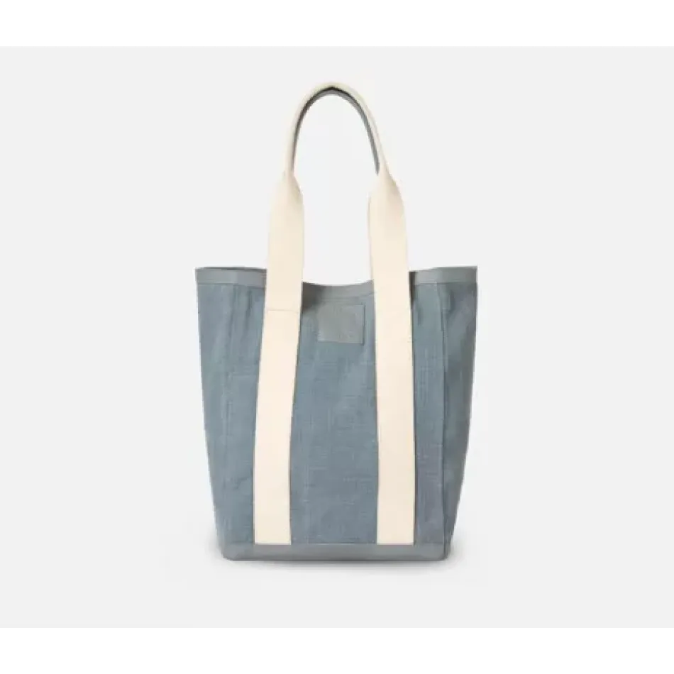 Pierre Light Blue/Dusty Blue Shopper Bag 18"L x 7"W x 15"H