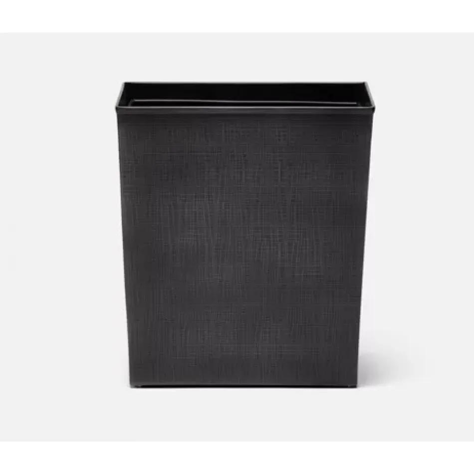 Remy Antique Dark Nickel Wastebasket Rectangular Tapered Textured Stainless Steel