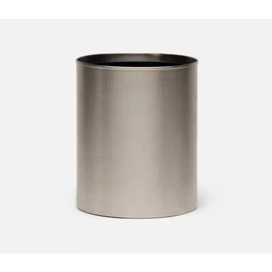 Remy Pewter Wastebasket Round Textured Stainless Steel