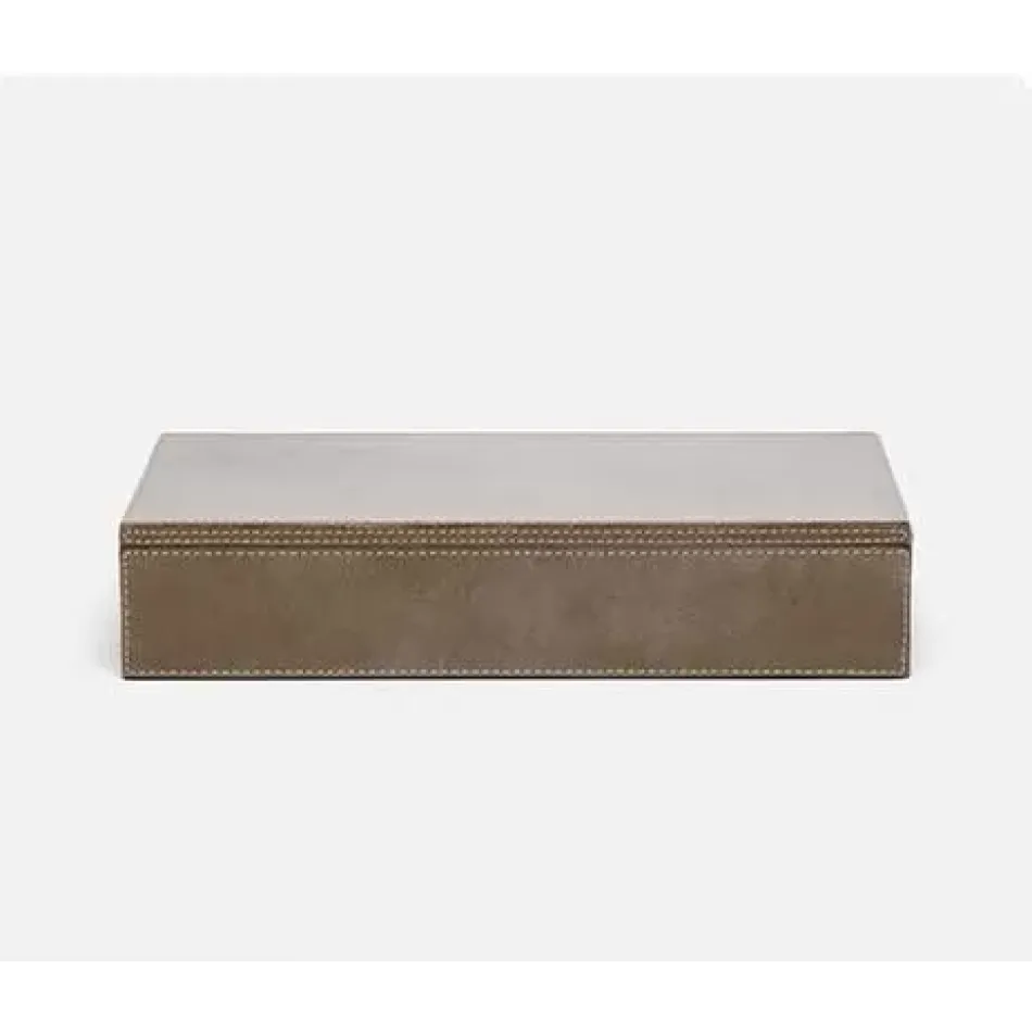 Retford Accent Boxes Warm Gray Full-Grain Leather