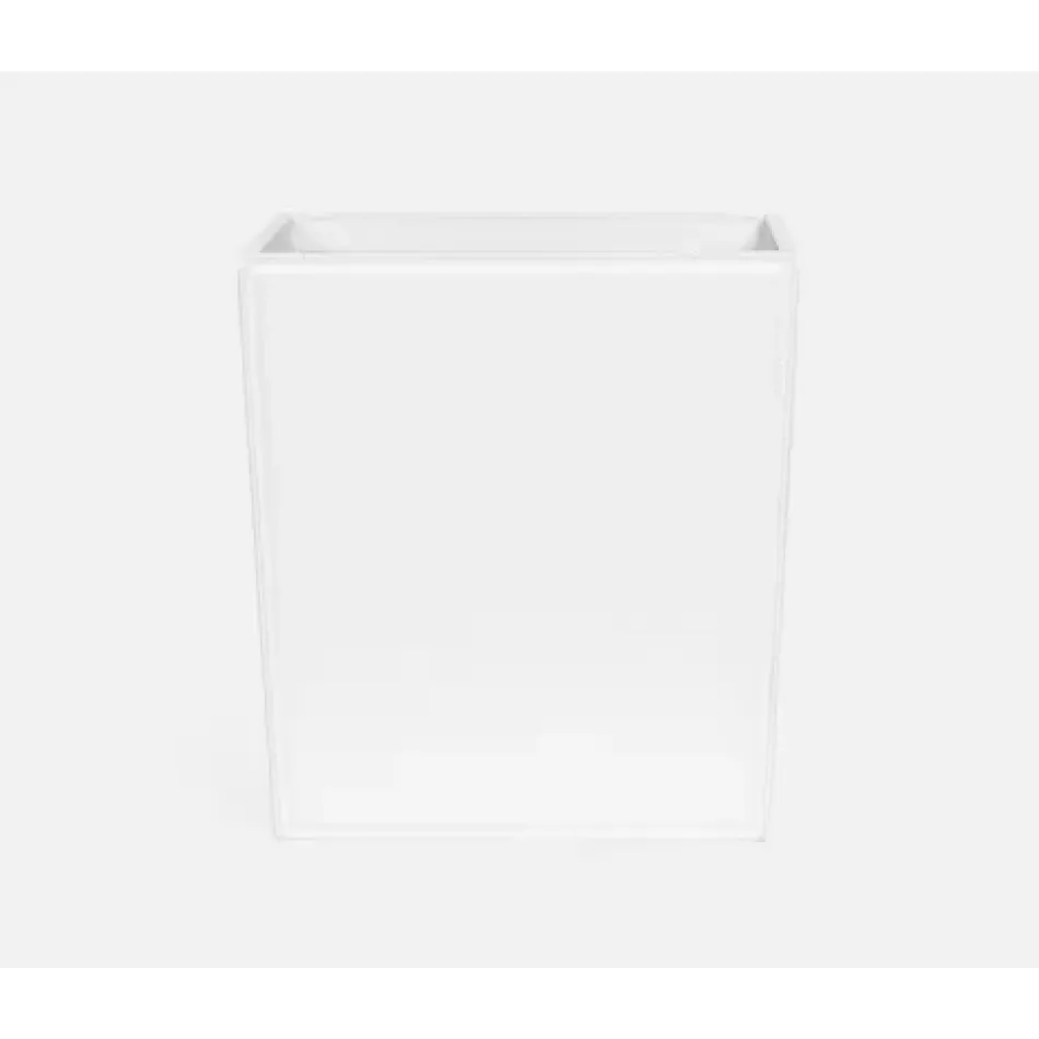 Rothwell Bright White Wastebasket Rectangular: 10"L x 8"W x 11"H