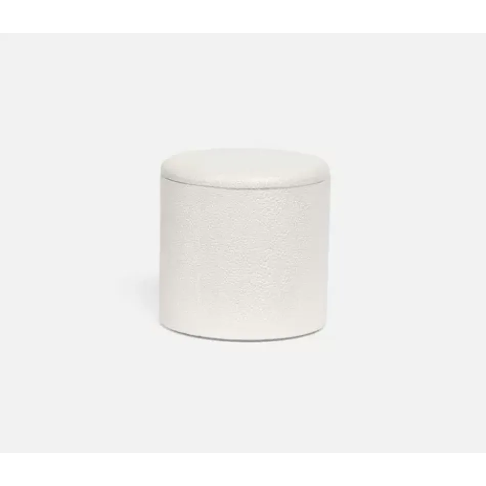 Tenby Blanc Br Canister Large Round Realistic Faux Shagreen