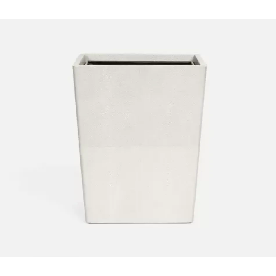 Tenby Blanc Br Wastebasket Square Tapered Realistic Faux Shagreen